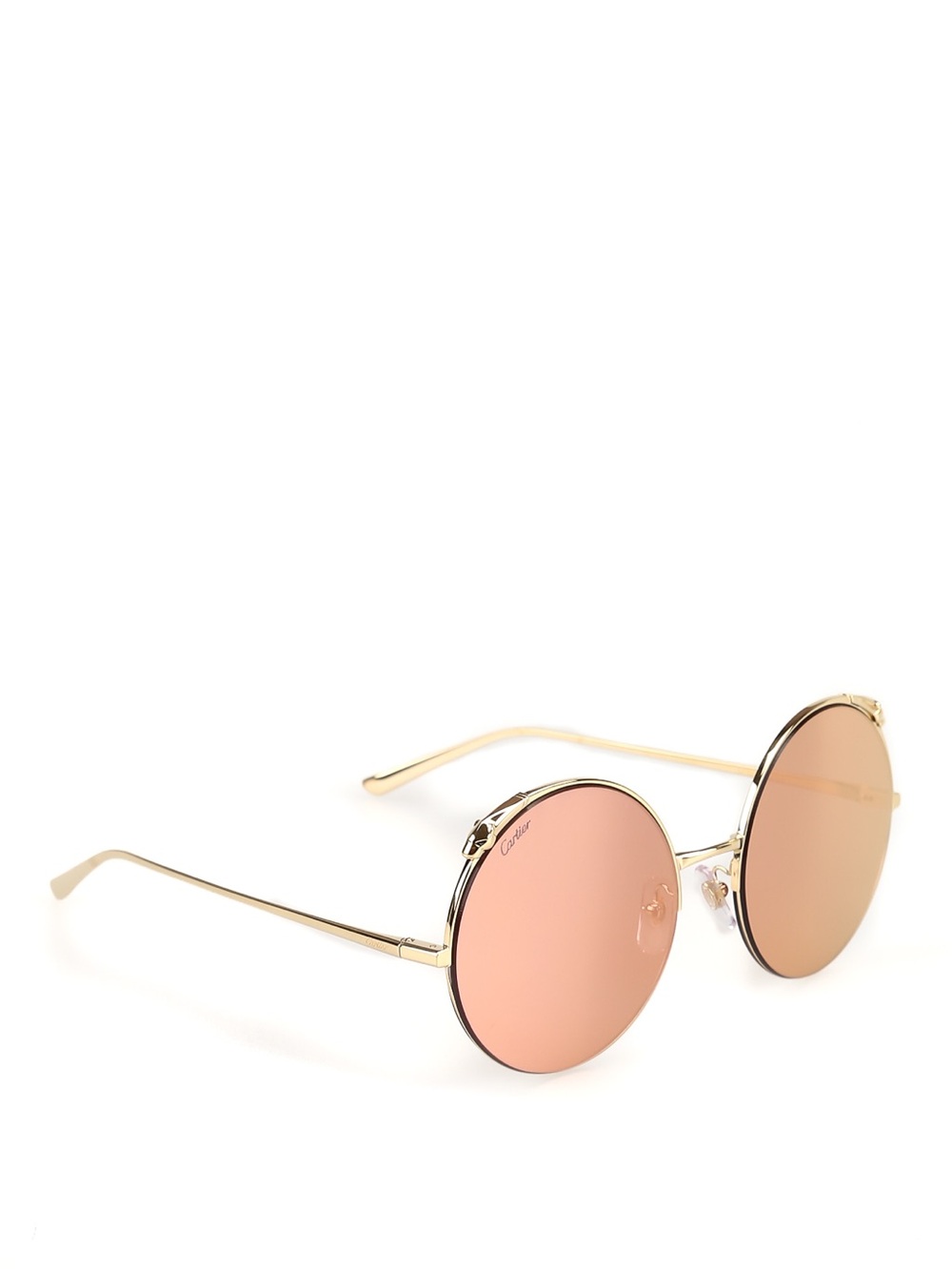 Panthere De Cartier Round Sunglasses Gold Pink